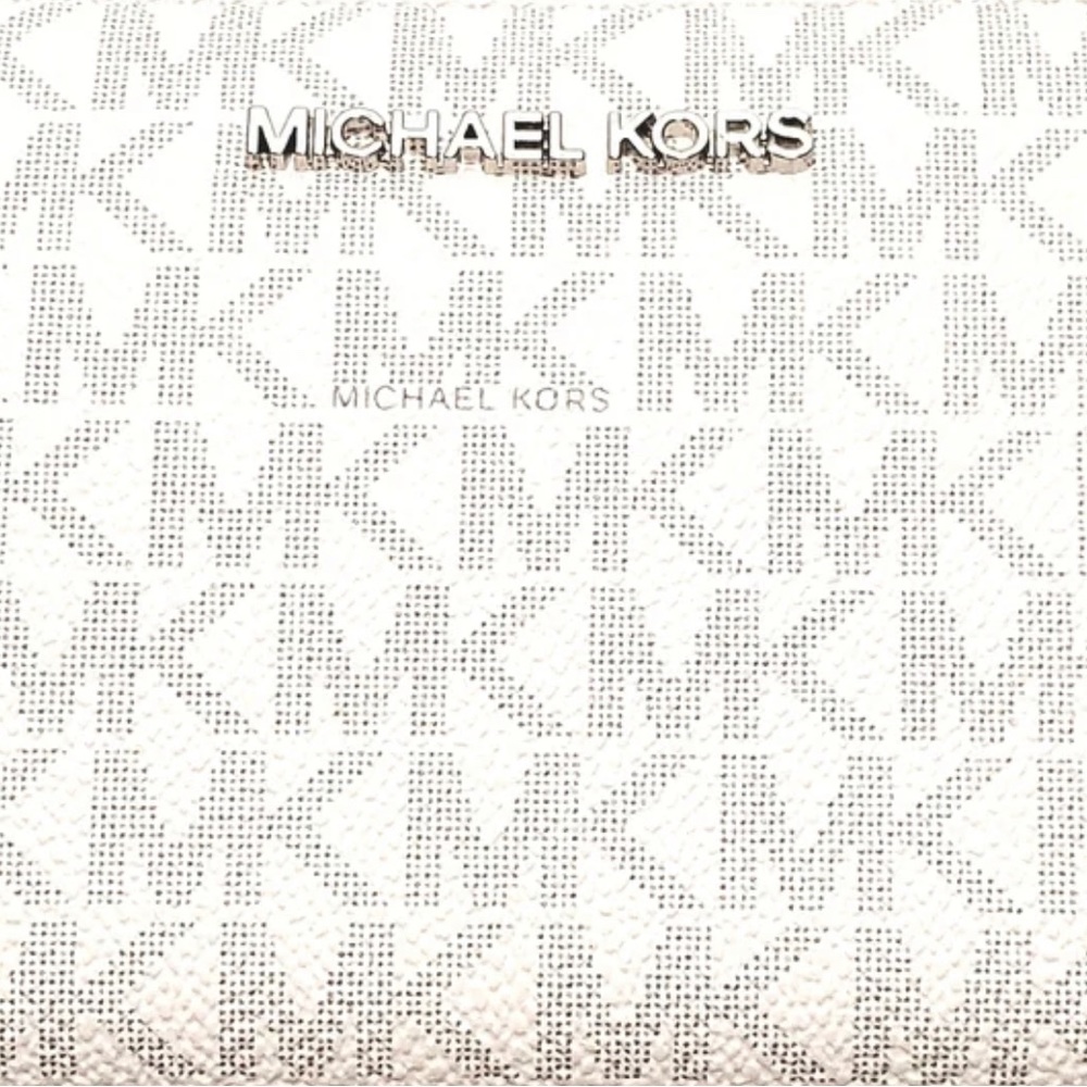 Brand New Michael Kors Bright White Jet Set Travel 3/4 Jip Wallet